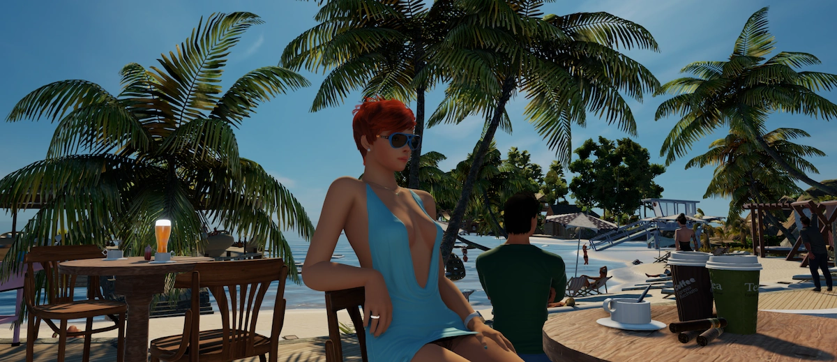 Avatar chilling on vacation in 3DXChat