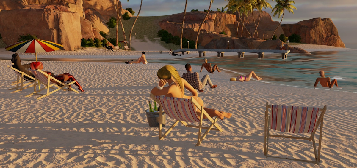 Chilling at the beach in 3DXChat