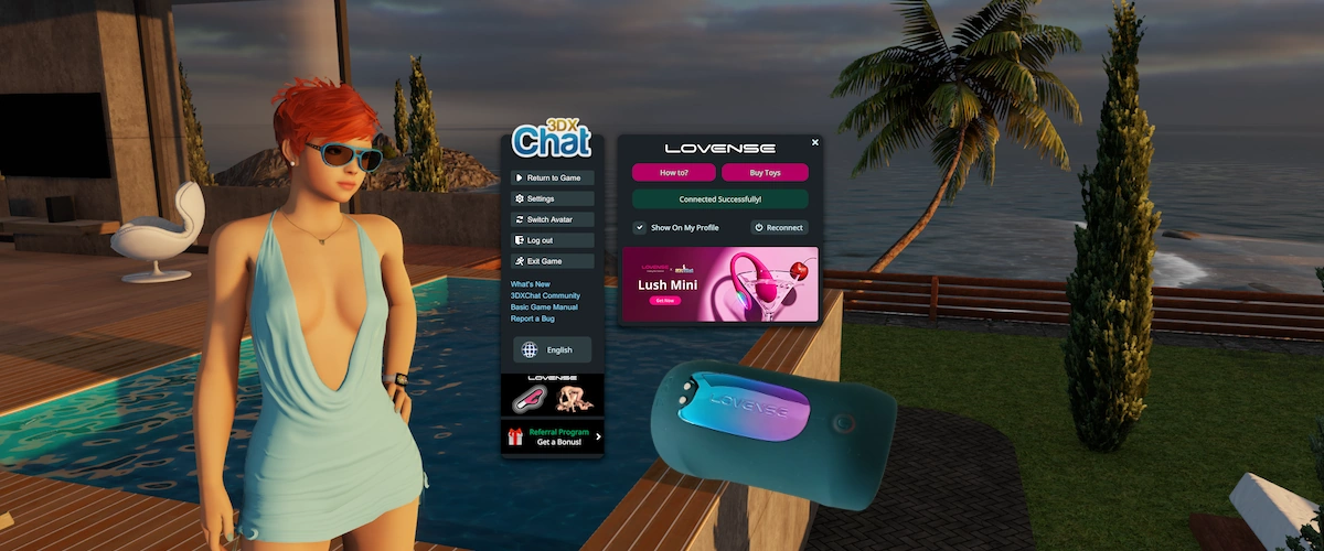 Establishing a Lovense connection inside the 3DXChat game