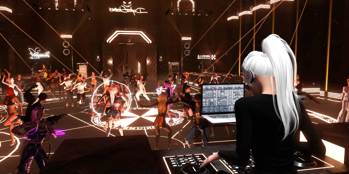 A party in full swing with a DJ