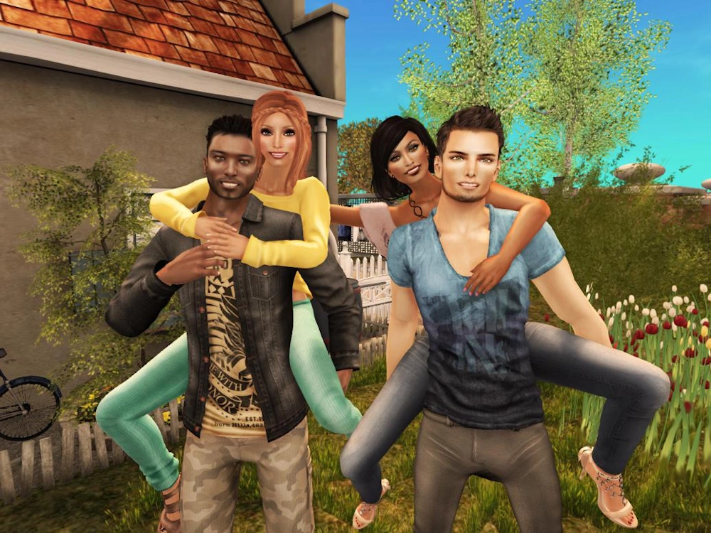 Second life avatars - two couples 