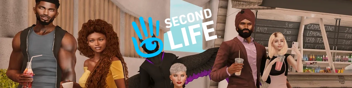second life avatars at a coffee shop