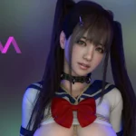 An asian virt-a-mate female avatar and logo