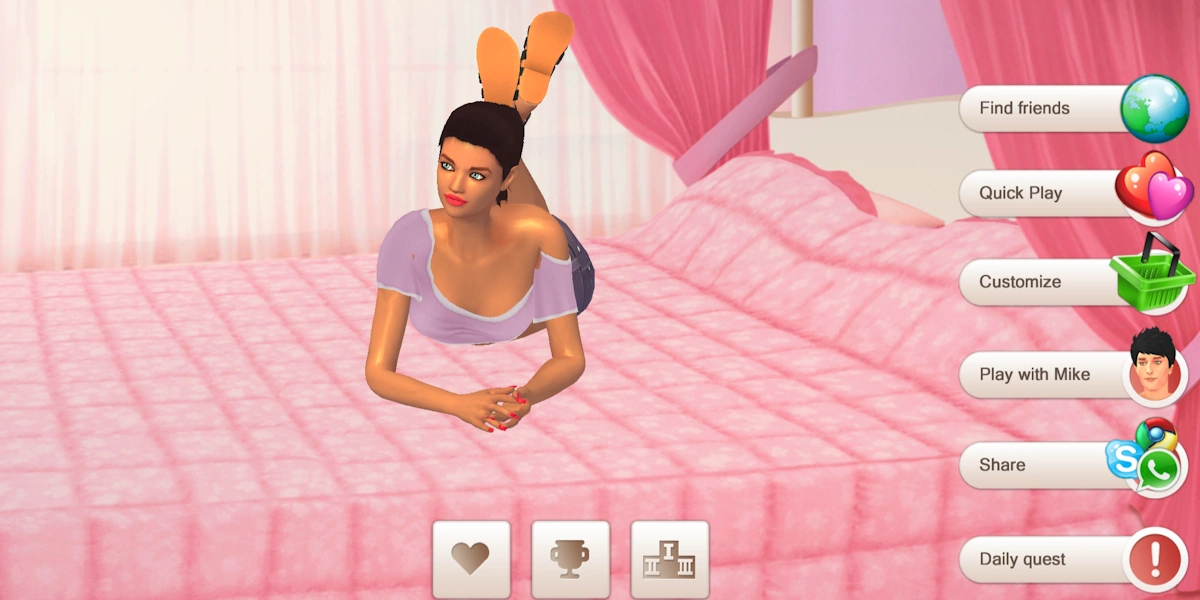 Yareel avatar chilling in her bedroom